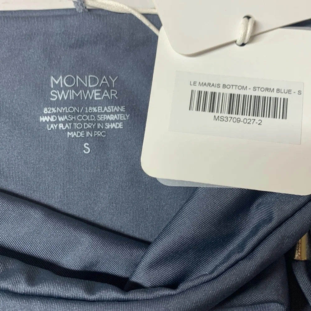 Monday Swimwear Le Marais bikini bottom in Storm Blue size small NWT